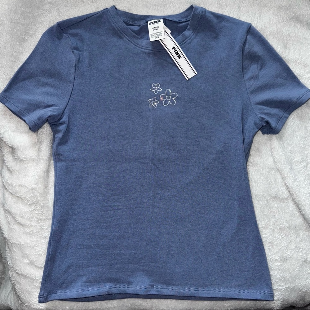 PINK Victoria's Secret Blue Short Sleeve Tee